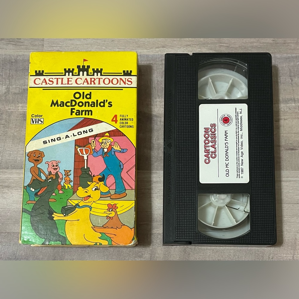 Castle Cartoons Sing-A-Long Old MacDonald’s Farm VHS tape vintage retro 1987
